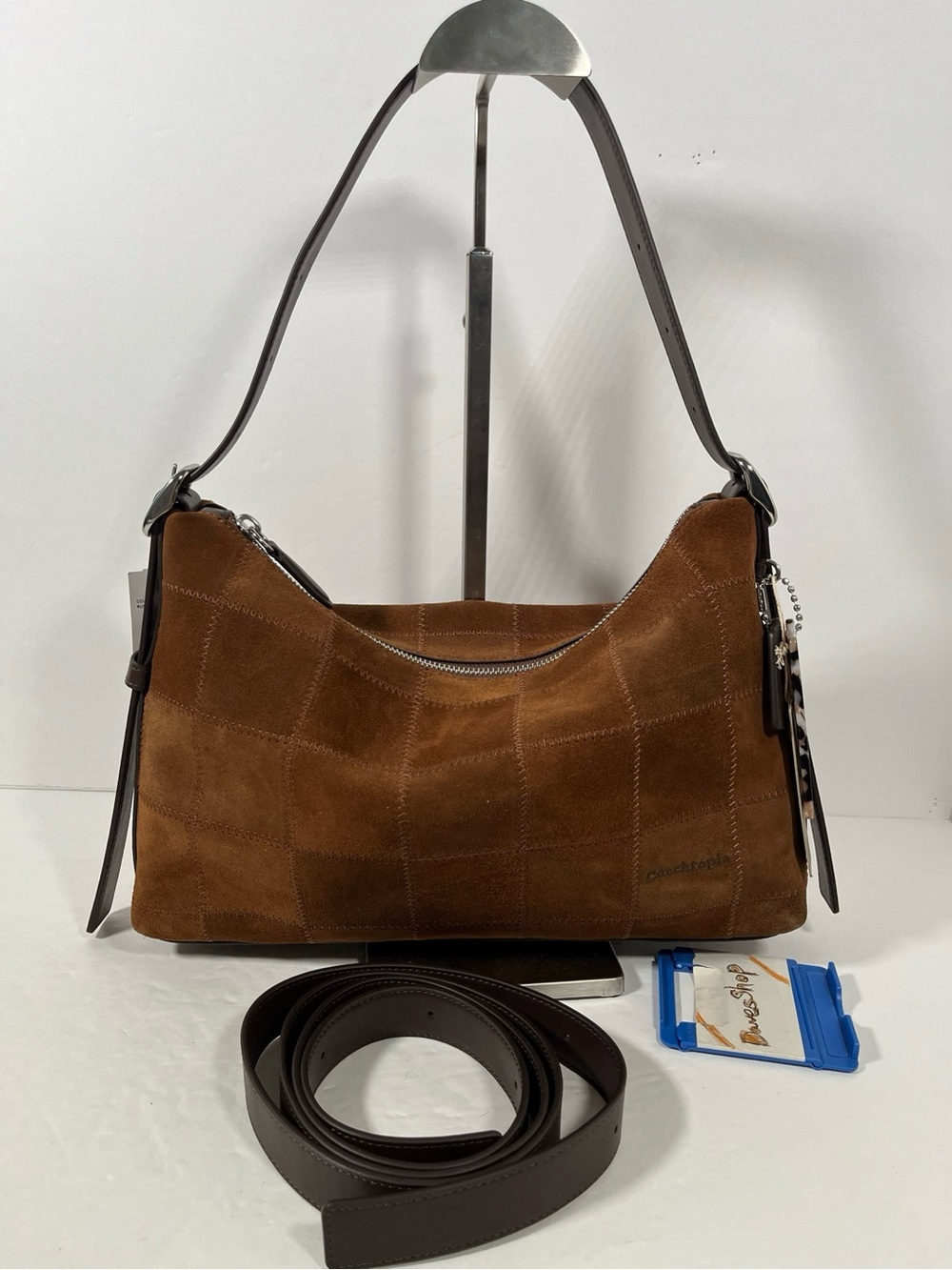 Coach Coachtopia Alter/Ego Slouchy Shoulder Bag Suede/Silver/Russet NWT